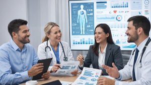 Healthcare team analyzing Medicare reimbursement rates 2026 with physician fee schedule and MIPS updates